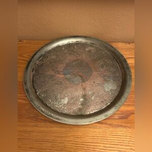 Vintage Silver Plated Tray tarnished Victoria bar decor
